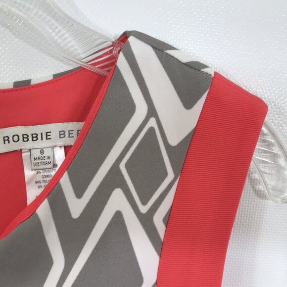 Robbie Bee Shift Dress M Sleeveless V-Neck Midi Dress Size 8 - Picture 5 of 9